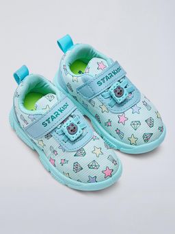 Hopscotch - Biscuit-Shaped Applique Sneakers Green