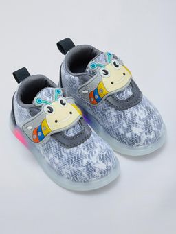 Hopscotch - Caterpillar Applique LED Shoes Grey