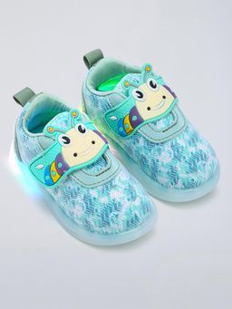 Hopscotch - Caterpillar Applique LED Shoes Green