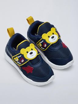 Hopscotch - Teddy Applique Sneakers Navy Blue