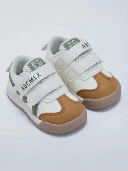 Hopscotch - Colorblock Velcro Sneakers Beige