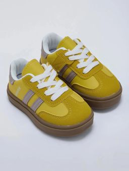 Hopscotch - Striped Lace Sneakers Yellow