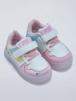 Hopscotch - LED Velcro Colorblock Sneakers Pink