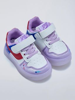 Hopscotch - LED Velcro Colorblock Sneakers Purple