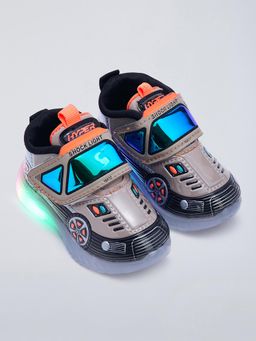 Hopscotch - Vehicle Pull-Up Tab LED Sneakers Grey