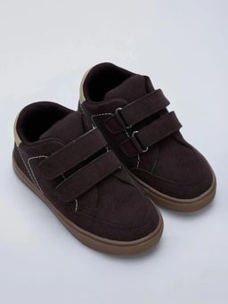 Hopscotch - Textured Double Velcro Sneakers Brown