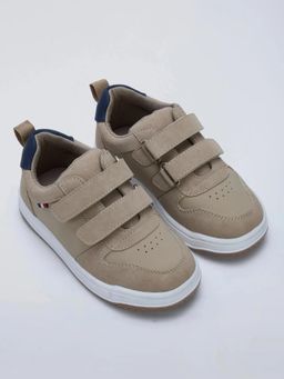 Hopscotch - Textured Double Velcro Sneakers Beige
