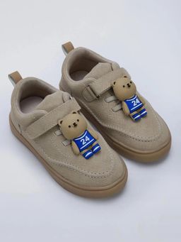 Hopscotch - Teddy Applique Velcro Sneakers