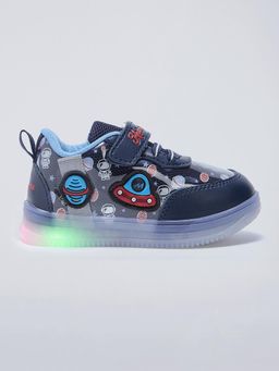 Hopscotch - LED Spaceship Applique Sneakers and Slip Ons Blue
