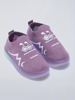 Hopscotch - 3D Applique LED Textured Sneakers and Slip Ons Pink