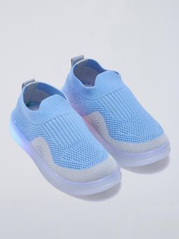 Hopscotch - Colorblock Textured LED Sneakers and Slip Ons Blue