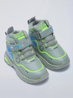 Hopscotch - Colorblock Lacing Athletic Shoes Green