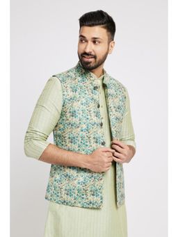ETHNIC INDIA - Men Multi-Color Printed Regular Fit Blended Fabric Nehru Jacket