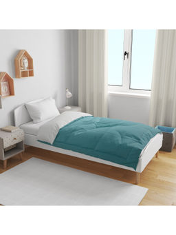 HomeTown - Fiesta Dobby Polyester Single Comforter in Teal Off White Colour