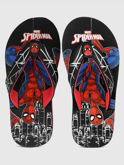 Kidsville - Spiderman Featured Black Flipflops For Boys