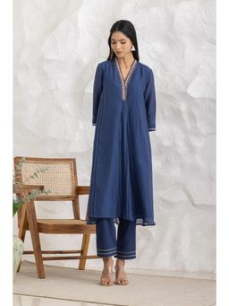 HAAVI BY PURAB - Blue Maham Kurta