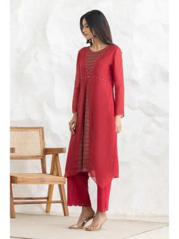 HAAVI BY PURAB - Red Romesa Kurta