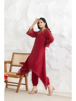 HAAVI BY PURAB - Red Amora Kurta