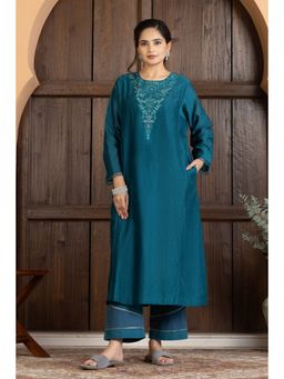 HAAVI BY PURAB - Teal Sidra Kurta
