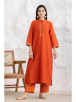 HAAVI BY PURAB - Orange Azai Kurta