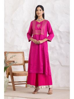 HAAVI BY PURAB - Magenta Rahmir Kurta