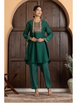 HAAVI BY PURAB - Green Adeen Short Kurta