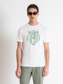 Antony Morato - Men Off White Printed Round Neck Short Sleeves T-Shirt