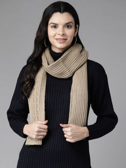 CAYMAN - Brown Women Striped Woven Stole