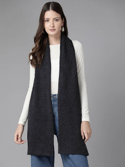 CAYMAN - Grey Women Solid Woven Stole