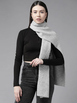 CAYMAN - Grey Women Solid Woven Stole