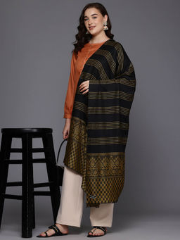 CAYMAN - Mustard Women Striped Woven Stole
