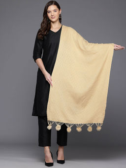 CAYMAN - Beige Women Solid Woven Stole