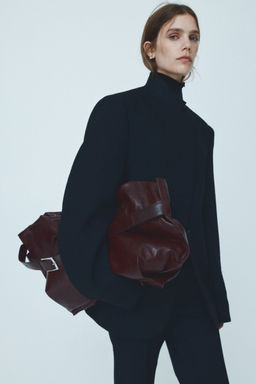 H&M - Women Red Large Leather Tote Bag