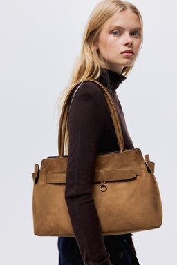 H&M - Women Brown Strap-Detail Tote Bag