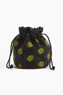 H&M - Women Black Embellished Bucket Bag