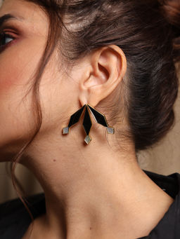 VARNIKA ARORA - Blake Statement Earrings - Black
