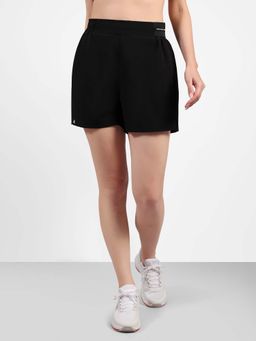 SKECHERS - Women Towel Loop Waistband Black Shorts