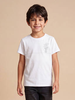 Allen Solly - Boys White Graphic Printed Crew Neck T-shirt