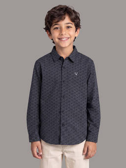 Allen Solly - Boys Navy Printed Casual Shirt