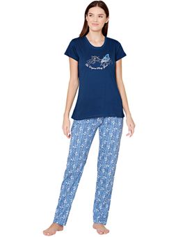 Bodycare - Womens Combed Cotton T-Shirt & Pyjama BSLS11008 Teal (Set of 2)