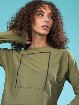 PINACOLADA - Casual Full Sleeve Printed Women Green Top