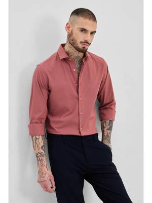 Snitch Red Buy Snitch Red Slim Fit Stretch Shirt (XS) Online