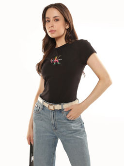 Calvin Klein - Black Regular Fit Cotton Half Sleeve T-Shirt