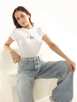 Calvin Klein - White Slim Fit Cotton T-Shirt