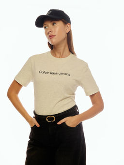Calvin Klein - Beige Regular Fit Cotton T-Shirt
