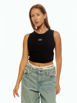 Calvin Klein - Black Solid Slim Fit Cotton Tank Top