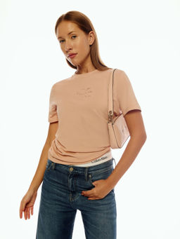 Calvin Klein - Orange Solid Regular Fit Cotton T-Shirt