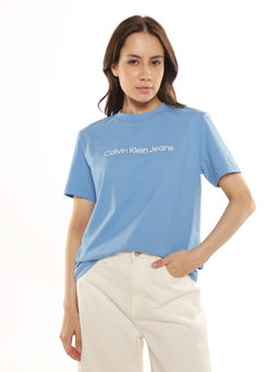 Calvin Klein - Blue Women Regular Fit Cotton T-Shirt