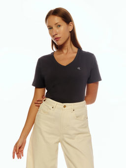 Calvin Klein - Blue Solid Regular Fit Cotton T-Shirt