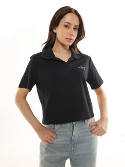 Calvin Klein - Blue Logo Relaxed Fit Cotton Polo T-Shirt